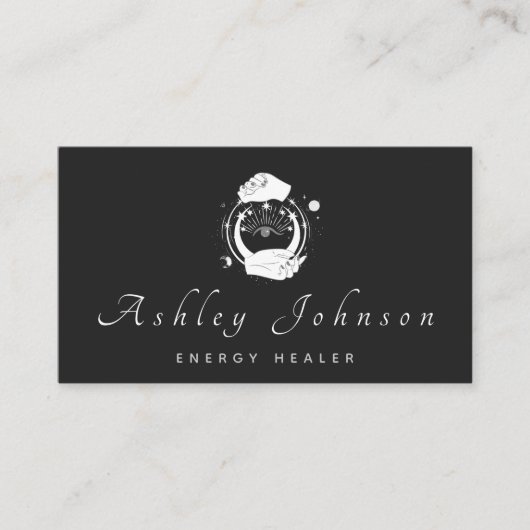 神秘的な手とサードアイムーンサイキック 名刺 (正面)
