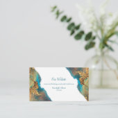 神秘的な抽象的なターコイズコーラルゴールドのウェブサイト エンクロージャーカード (スタンド正面)