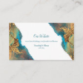 神秘的な抽象的なターコイズコーラルゴールドのウェブサイト エンクロージャーカード (正面)
