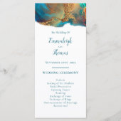 神秘的な抽象芸術ティール(緑がかった色)コーラル結婚金ゴールド プログラム (正面)