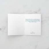 神秘的な抽象芸術ティール(緑がかった色)コーラル金ゴールドサンキュー サンキューカード (内部)