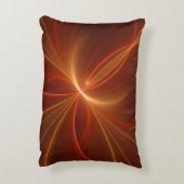 神秘的な抽象芸術フラクタルアートモダンの暖かい色 アクセントクッション (裏面(縦))