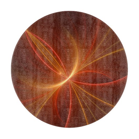 神秘的な抽象芸術フラクタルアートモダンの暖かい色 カッティングボード (正面)