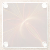 神秘的な抽象芸術フラクタルアートモダンの暖かい色 ガラスコースター (裏面)