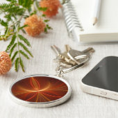 神秘的な抽象芸術フラクタルアートモダンの暖かい色 キーホルダー (側面)