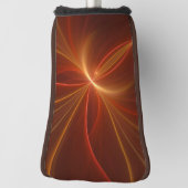 神秘的な抽象芸術フラクタルアートモダンの暖かい色 ゴルフヘッドカバー (回転90)