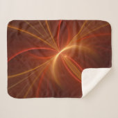 神秘的な抽象芸術フラクタルアートモダンの暖かい色 シェルパブランケット (正面(横))