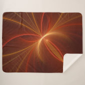 神秘的な抽象芸術フラクタルアートモダンの暖かい色 シェルパブランケット (正面(横))