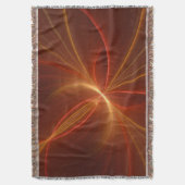 神秘的な抽象芸術フラクタルアートモダンの暖かい色 スローブランケット (正面縦)