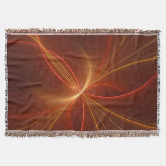 神秘的な抽象芸術フラクタルアートモダンの暖かい色 スローブランケット (正面)