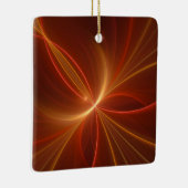 神秘的な抽象芸術フラクタルアートモダンの暖かい色 セラミックオーナメント (右)