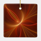 神秘的な抽象芸術フラクタルアートモダンの暖かい色 セラミックオーナメント (裏面)