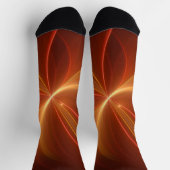 神秘的な抽象芸術フラクタルアートモダンの暖かい色 ソックス (上部)