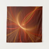 神秘的な抽象芸術フラクタルアートモダンの暖かい色 タペストリー (正面(横))