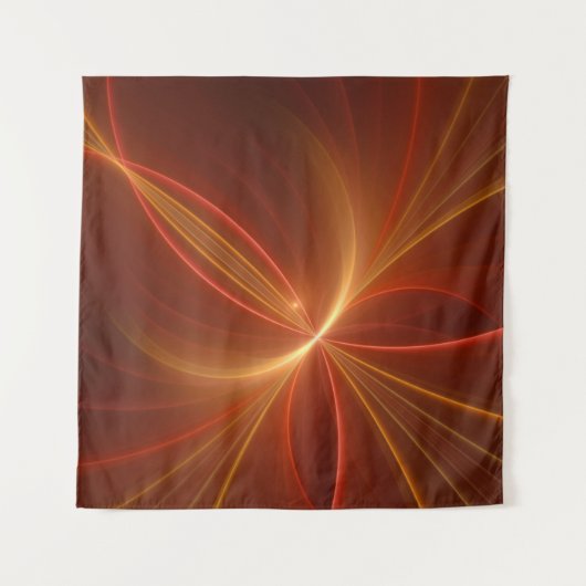 神秘的な抽象芸術フラクタルアートモダンの暖かい色 タペストリー (正面)