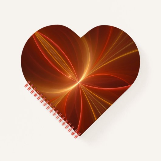 神秘的な抽象芸術フラクタルアートモダンの暖かい色 ノートブック (正面)