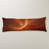 神秘的な抽象芸術フラクタルアートモダンの暖かい色 ボディピロー (裏面)