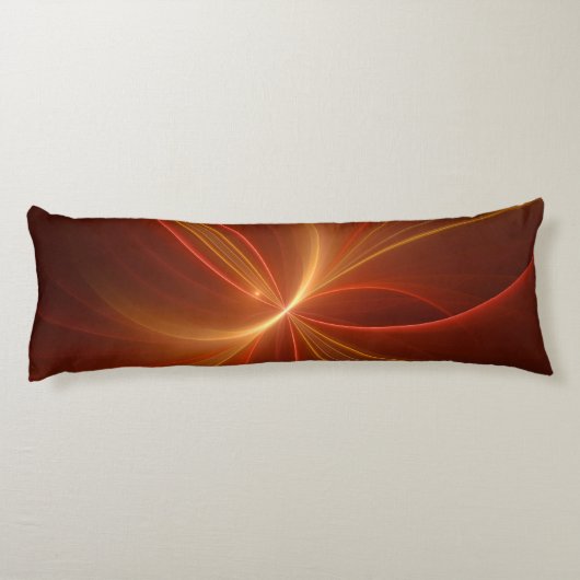 神秘的な抽象芸術フラクタルアートモダンの暖かい色 ボディピロー (裏面)