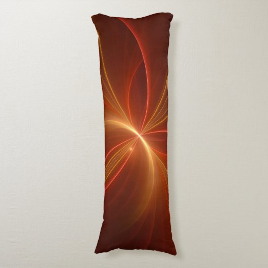 神秘的な抽象芸術フラクタルアートモダンの暖かい色 ボディピロー (正面縦)