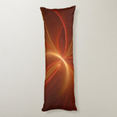 神秘的な抽象芸術フラクタルアートモダンの暖かい色 ボディピロー (裏面 (縦))