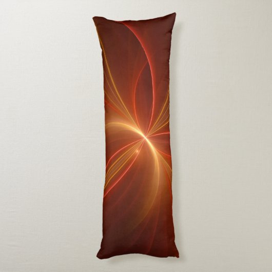 神秘的な抽象芸術フラクタルアートモダンの暖かい色 ボディピロー (裏面 (縦))