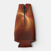 神秘的な抽象芸術フラクタルアートモダンの暖かい色 ボトルクーラー (裏面)