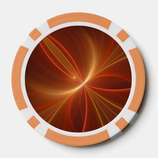 神秘的な抽象芸術フラクタルアートモダンの暖かい色 ポーカーチップ