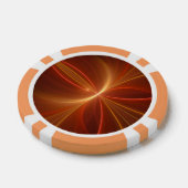 神秘的な抽象芸術フラクタルアートモダンの暖かい色 ポーカーチップ (シングル)