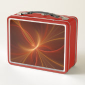 神秘的な抽象芸術フラクタルアートモダンの暖かい色 メタルランチボックス (裏面)
