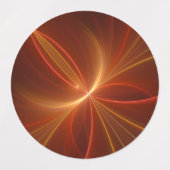 神秘的な抽象芸術フラクタルアートモダンの暖かい色 ラベル (デザイン2)