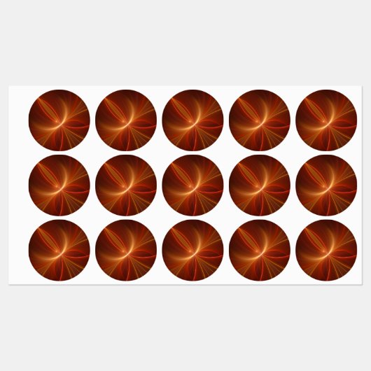 神秘的な抽象芸術フラクタルアートモダンの暖かい色 ラベル (シート)