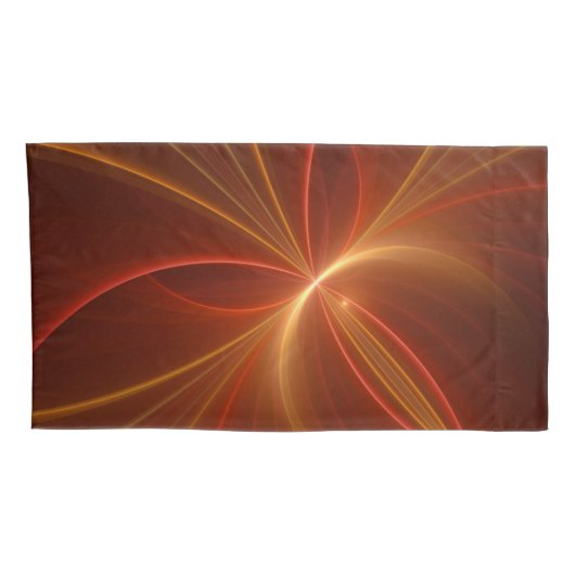 神秘的な抽象芸術フラクタルアートモダンの暖かい色 枕カバー (裏面-右)