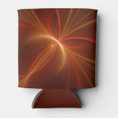 神秘的な抽象芸術フラクタルアートモダンの暖かい色 缶クーラー (正面)