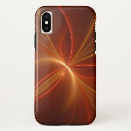 神秘的な抽象芸術フラクタルアートモダンの暖かい色 iPhone XSケース