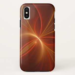 神秘的な抽象芸術フラクタルアートモダンの暖かい色 iPhone XSケース