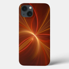 神秘的な抽象芸術フラクタルアートモダンの暖かい色 iPhone 13ケース