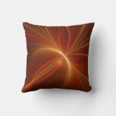 神秘的な抽象芸術モダンフラクタル暖かい色の名前 クッション (裏面)