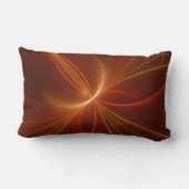 神秘的な抽象芸術モダンフラクタル暖かい色の名前 ランバークッション (裏面)