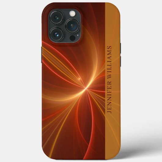 神秘的な抽象芸術モダンフラクタル暖かい色の名前 Case-Mate iPhoneケース (裏面)