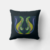 神秘的な抽象芸術ラブバード クッション (裏面)