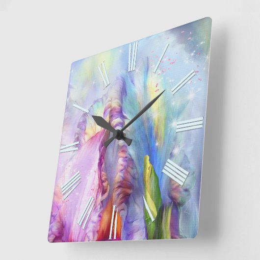 神秘的な抽象芸術 スクエア壁時計 (傾斜)
