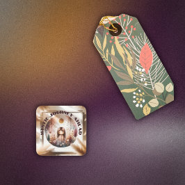 神秘的な旅先、茶色と黒のボホ | スクエアシール