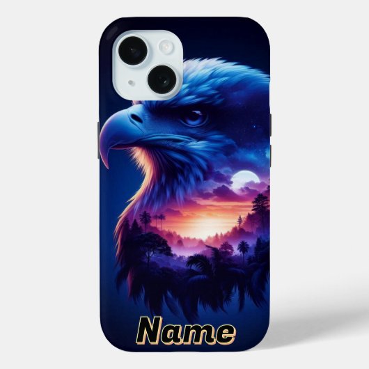 神秘的な日の入り風景が重なったイーグル Case-Mate iPhoneケース (裏面)