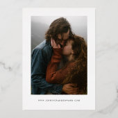 神秘的な日付の保存タイポグラフィ 箔招待状 (裏面)