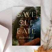 神秘的な日付の保存タイポグラフィ 箔招待状