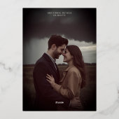 神秘的な日付を保存する写真ロマンチックなゴシック色の暗い 箔シーズンカード (裏面)