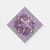 神秘的な星形五角形 – パープルウィッチィパーティーテーブルデコール スタンダードランチョンナプキン (角)