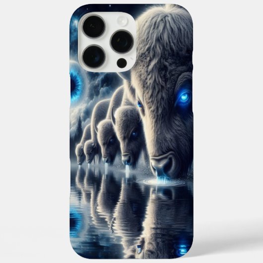 神秘的な星空の下の天のバフロー Case-Mate iPhoneケース (裏面)