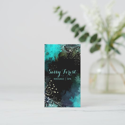 神秘的な星空の森マッサージセラピー名刺 名刺 (スタンド正面)
