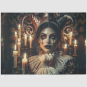 神秘的な暗いハーレクイン明るい目のデコパージュ 薄葉紙 (正面)